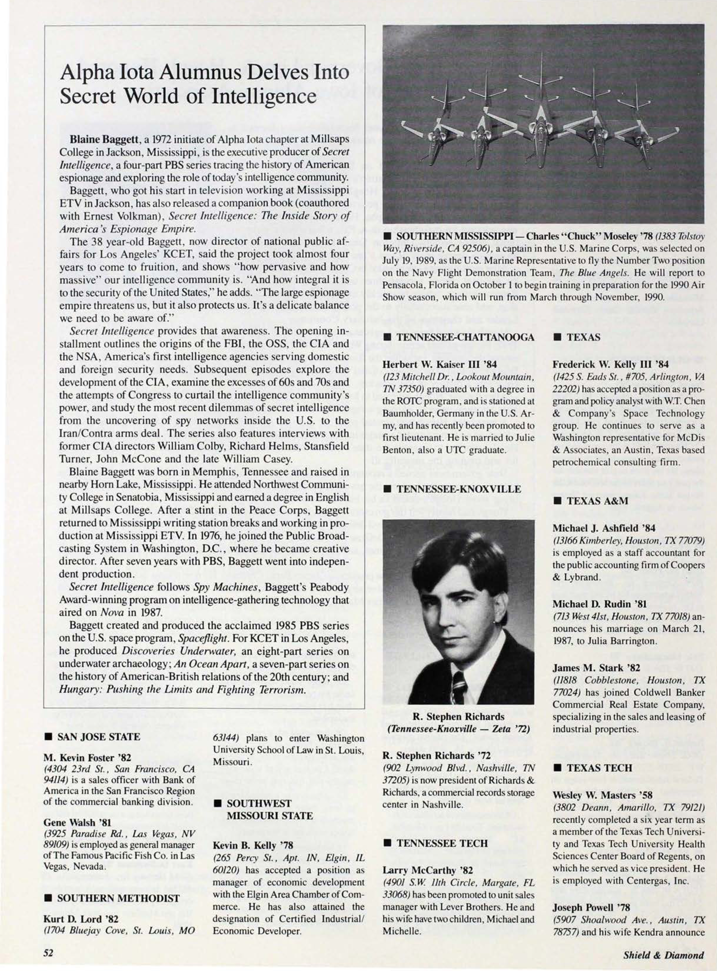 Alpha Iota Alumnus Delves Into Secret World of Intelligence